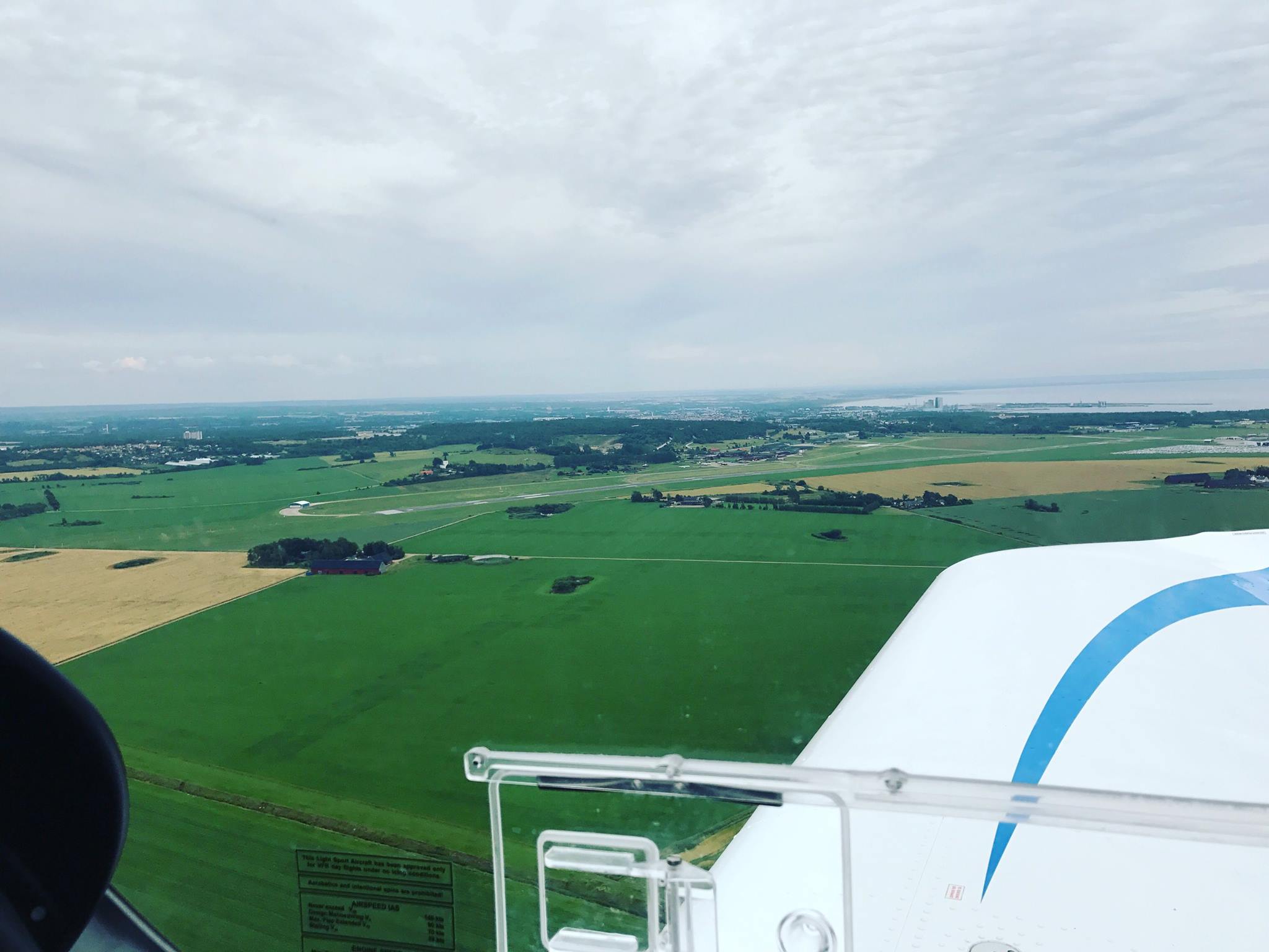 Halmstad airport from cockpit